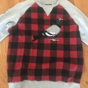 STAPLE “Pigeon 💩“ Sweater LumberJack Print UNISEX
